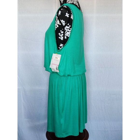 NWT Everlast Tank Dress Smocked Waist Sleeveless Green Womens Size XLarge - Picture 4 of 9